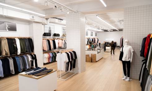 Unisex clothing displayed in store