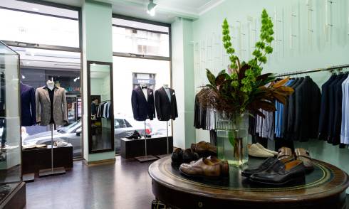 Mens formal clothing on display