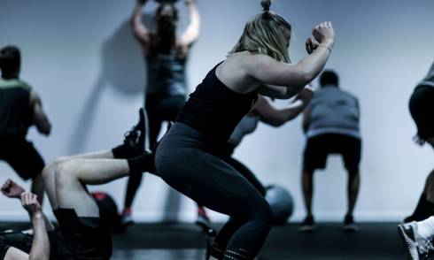 People exercising