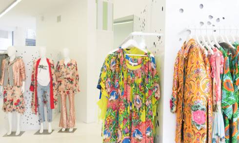 Clothing on hangers 
